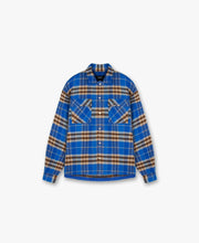 Load image into Gallery viewer, REPRESENT INTAL PRINT FLANNEL SHIRT COBLALT