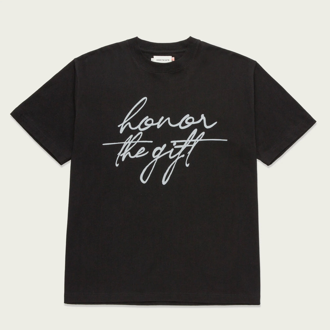 HTG SCRIPT SS TEE BLACK