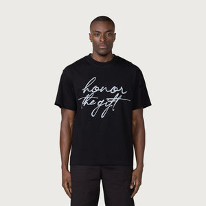 HTG SCRIPT SS TEE BLACK