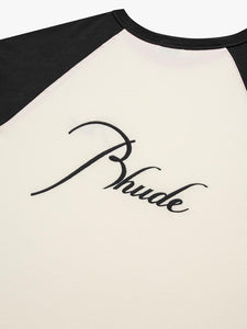 RHUDE RAGLAN TEE GREEN WHITE