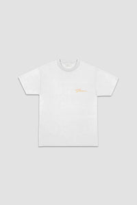 FLANEUR HOMME EMBROIDERED SIGNATURE TSHIRT IN ECRU