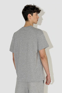 FLANEUR HOMME EMBROIDERED SIGNATURE TSHIRT IN HEATHER GREY