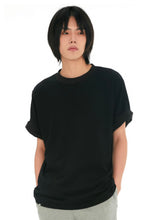 Load image into Gallery viewer, C2H4 FOUNDER FOLD OVER TSHIRT BLACK