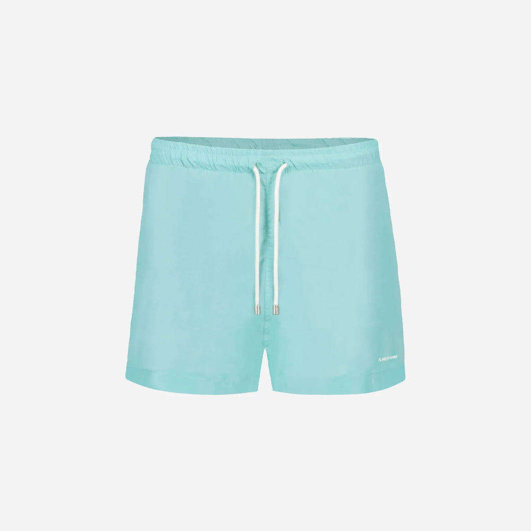 FLANEUR HOMME ESSENTAIL SWIM SHORTS IN TIFFANY
