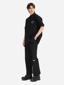 C2H4 ASTEROID RAW EDGE SHIRT BLACK