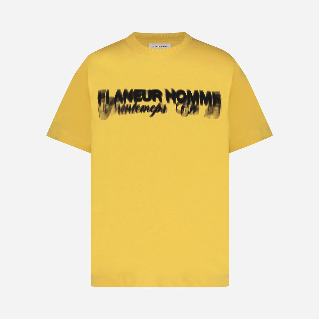 FLANEUR HOMME DISTORTED PRINTEMPS ETE TSHIRT IN YELLOW
