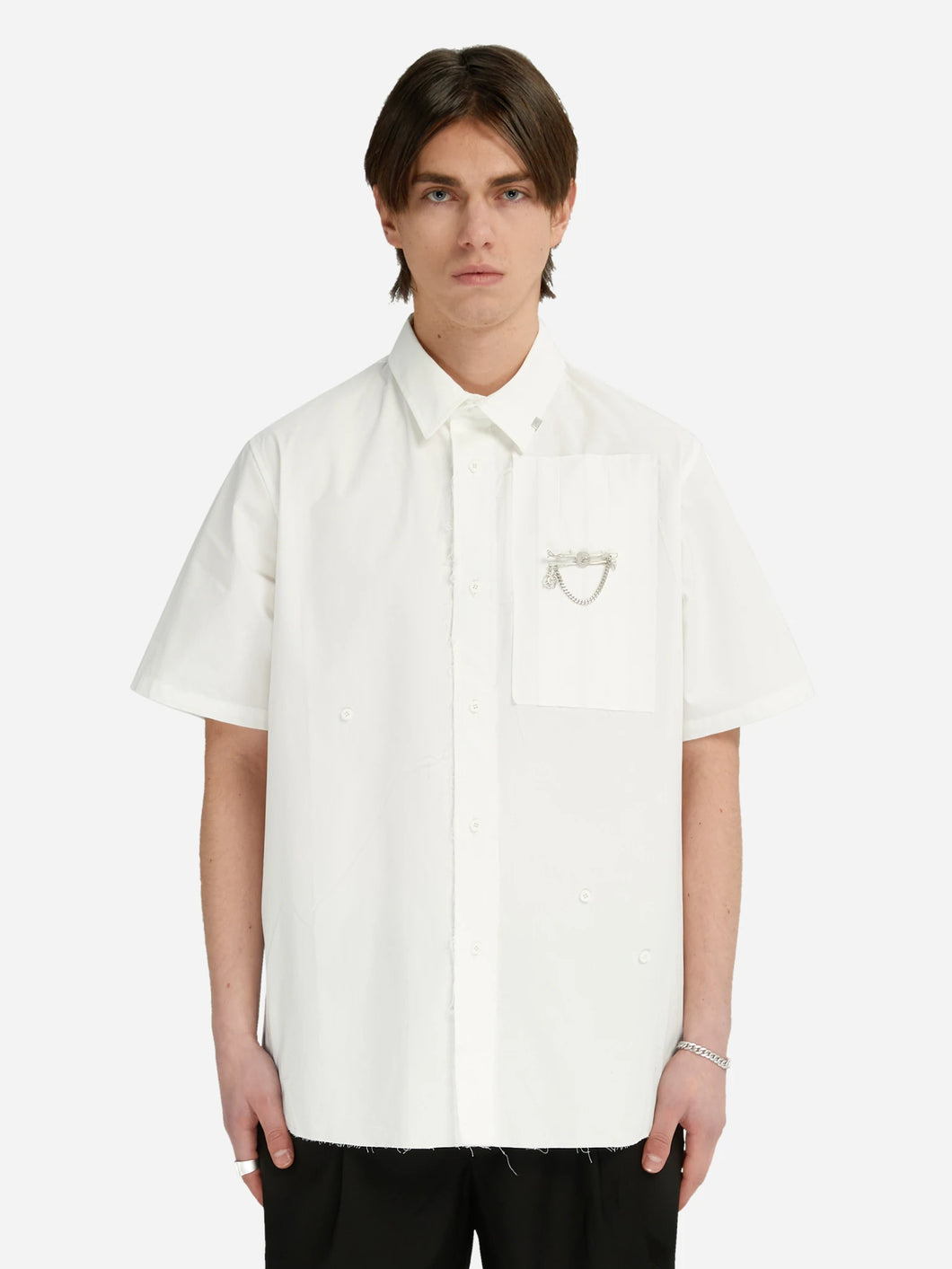C2H4 ASTEROID RAW EDGE SHIRT WHITE