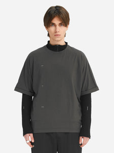 C2H4 SLOGAN STAIR T-SHIRT BLACK