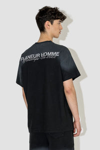 FLANEUR HOMME PRINTEMPS TSHIRT IN VINTAGE WASHED BLACK