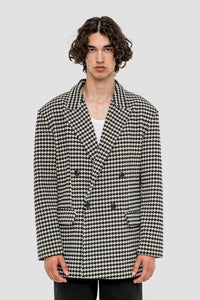 FLANEUR HOMME WOOL COAT HOUNDSTOOTH